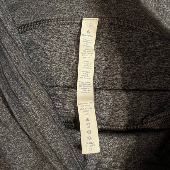 Lululemon Train Times Crop 17" in Heathered Black Size 6 - Picture 9 of 10